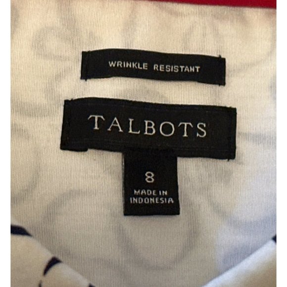 Talbots Wrinkle-Resistant Blouse Ribbon Pattern Cotton Blend Women's Size 8 - Picture 5 of 15